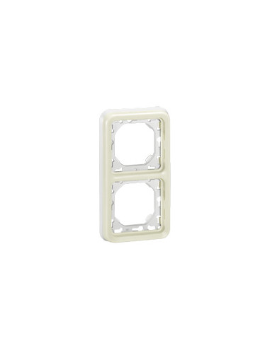 PLAQUE + SUPPORT 2 POSTES VERTICALE BLANC LEGRAND 069696