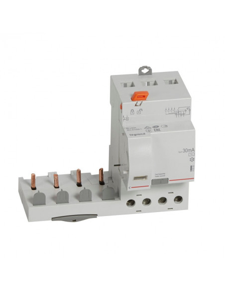 Bloc différentiel adaptable à vis DX³ pour disjoncteur 4 Poles 400V 63A type AC 30mA LEGRAND 410500