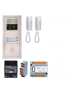 Pack audio bus 2 BP encastré avec module pour T25/VIGIK centrale 2 postes GT1D alim sans transfo gâche AIPHONE 200373 2