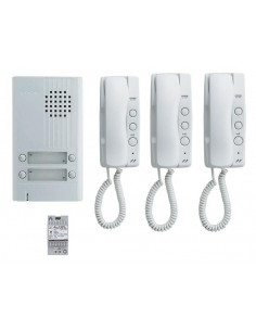 Kit audio platine alu saillie 4 BP, 3 combinés et 1 transfo 2