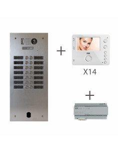 KIT VIDEO ALU 2R 14 BP 2 VOICE PROGRAMMÉ URMET KV83/214