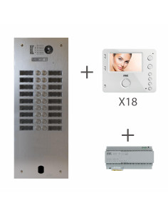 KIT VIDEO ALU 2R 18 BP 2 VOICE PROGRAMMÉ URMET KV83/218