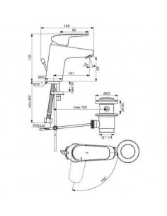 MITIGEUR LAVABO OKYRIS C3 IDEAL STANDARD D0586AA 2