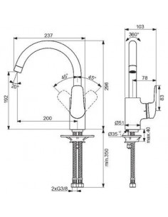 MIT EVIER BEC TUBE OKYRIS IDEAL STANDARD D0580AA 2