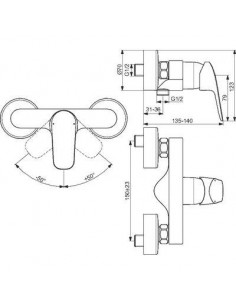 MITIGEUR DOUCHE OKYRIS IDEAL STANDARD D0574AA 2