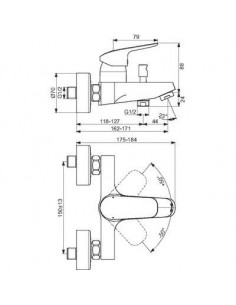 MITIGEUR BAIN DCHE OKYRIS IDEAL STANDARD D0576AA 2