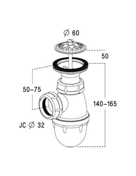 BONDE & SIPHON PR URINOIR NICOLL 0202006