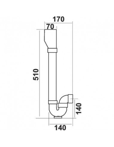SIPHON M.A.L.DBLE HORIZ.PVC SHD