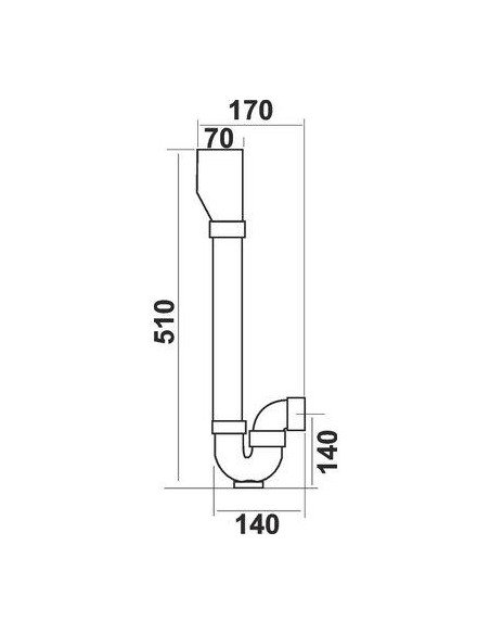 SIPHON M.A.L.DBLE HORIZ.PVC SHD