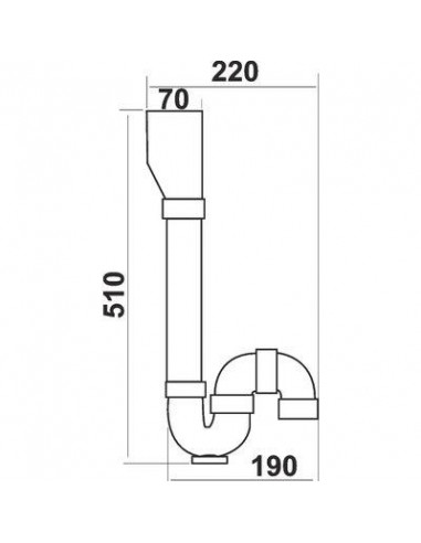SIPHON M.A.L.DBLE VERT. PVC SVDV