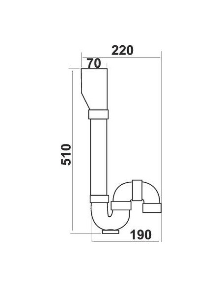 SIPHON M.A.L.DBLE VERT. PVC SVDV