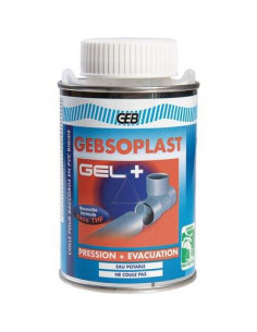 GEBSOPLAST GEL PLUS colle pour raccord en PVC rigide boîte de 250ml avec pinceau 250ML GEB 504748