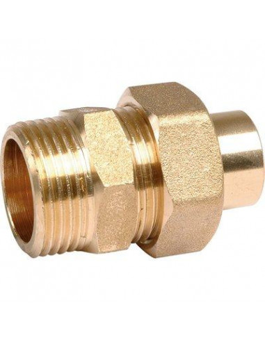 Raccord union droit à souder 3 pièces Laiton Mâle 341GCU M20X27-14 341GC1420