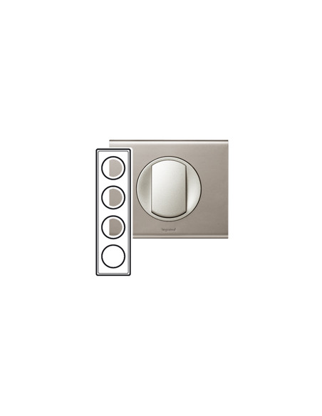 PLAQUE MATIERE 4 POSTES NICKEL VELOURS CELIANE LEGRAND 069114