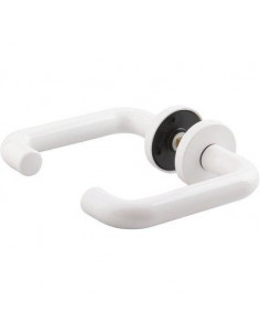 Poignée de porte sur rosace nylon blanc NY92F Bec de cane ZD92F+R.BDC NORMBAU 2