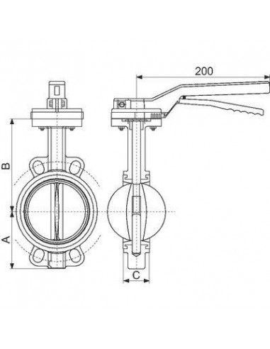 VANNE PAP OREIL CENTRA DN65 SFERACO 1170065