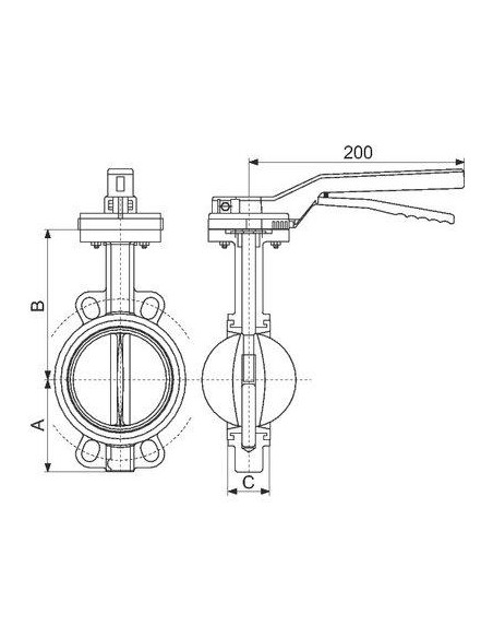 VANNE PAP OREIL CENTRA DN65 SFERACO 1170065