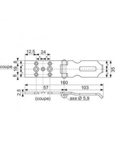 PORTE CADENAS+PONTET AZ 160MM MONIN 262070 2