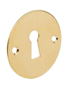 Rosace ronde et plate pour poignée de porte Laiton poli D.46 Clef L DUVAL 35-0821-1461