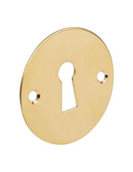 Rosace ronde et plate pour poignée de porte Laiton poli D.46 Clef L DUVAL 35-0821-1461