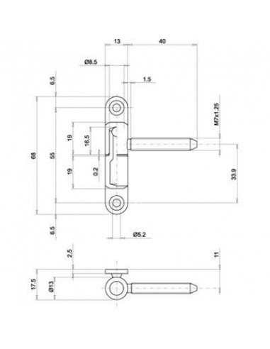 Fiche sur platine PVC Platine/Broche BC 7X40 MF OTLAV