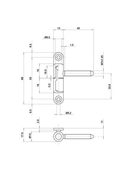 Fiche sur platine PVC Platine/Broche BC 7X40 MF OTLAV