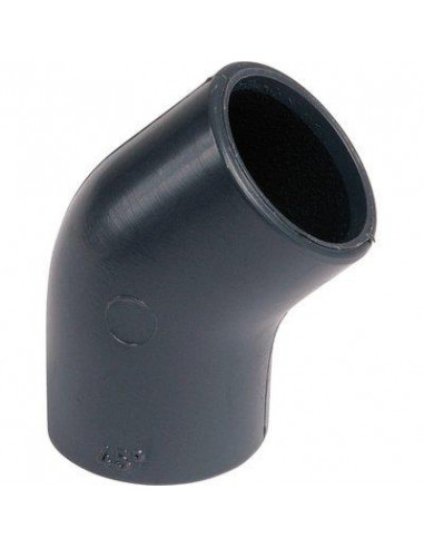 Raccord coudé 45° pression PVC Noir Femelle/Femelle Ø50mm NICOLL XB8M50_S10