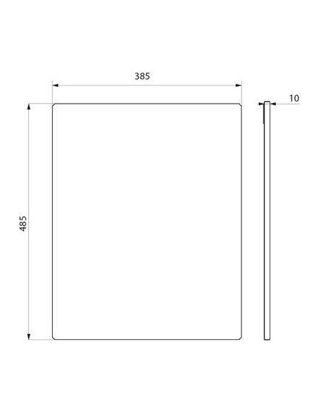 MIROIR INOX POLI 500X400X10 DELABIE 3452