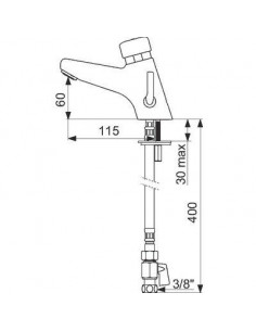 MITIGEUR TEMPOMIX 2 LAVABO DELABIE 700000 2