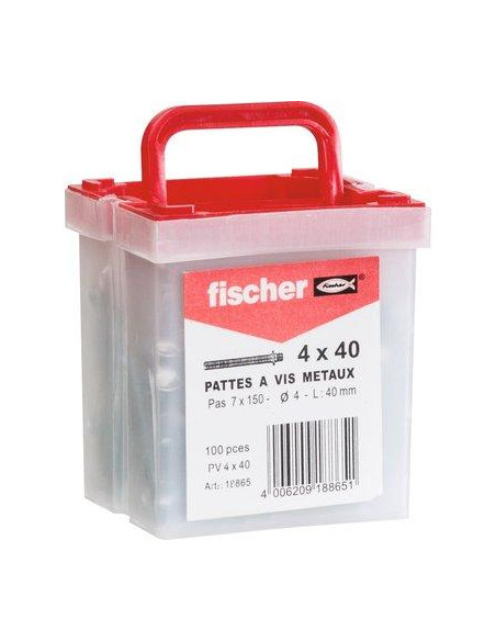 PATTE A VIS METAUX PV 4X40/100 FISCHER 18865