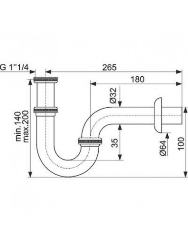 SIPHON TUBE LAVABO CHROME 26.715.5