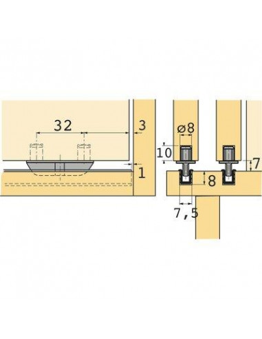 Guide Inférieur STB 35 Pour Porte De Placard – Hettich, Fabrication Allemande