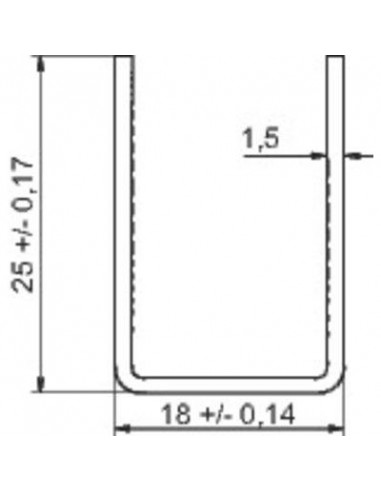 PROFIL GUIDAGE 'U' 25X17 4M MANTION 1109/400