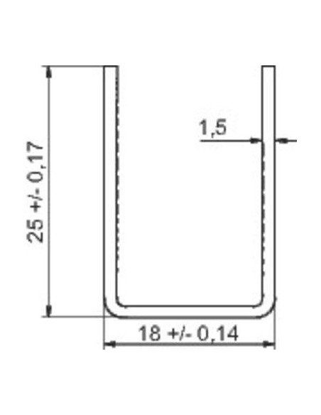 PROFIL GUIDAGE 'U' 25X17 4M MANTION 1109/400