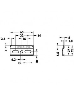 Plaquette de fixation 875 26X60mm ZG CAMAR 875ACZI0060 2