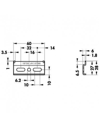 Plaquette de fixation 875 26X60mm ZG CAMAR 875ACZI0060