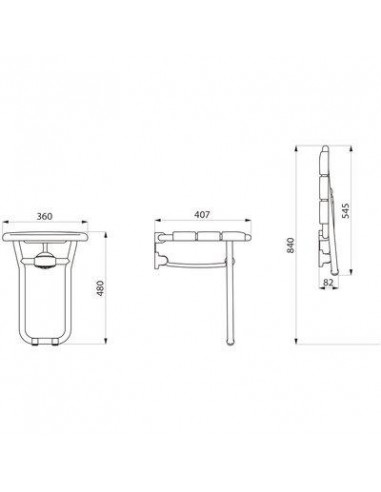 SIEGE DOUCHE RELEVABLE ALU BLC DELABIE 510400