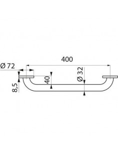 BARRE DRT 400MM INOX D.32 DELABIE 50504P2 2