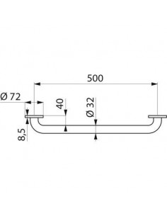 BARRE DT ECO 500MM EPOX BC D32 DELABIE 350505W 2