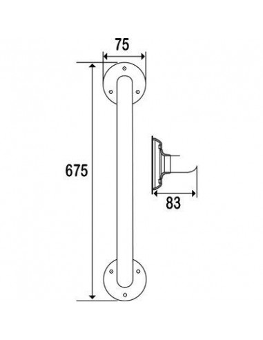 BARRE DROITE LAITON CHR 60CM PELLET 0498S0