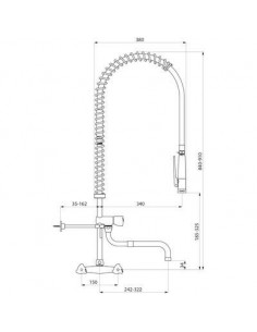 MEL MURAL DOUCHE-VAISSELLE+BEC DELABIE G6432 2