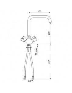MELANGEUR EVIER MONO BEC L200 DELABIE G66452 2