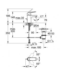 MIT ECOCARE COSMO LAVABO GROHE 3282500E 2