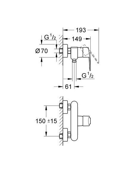 MIT DOUCHE EUROSTYLE COSMO GROHE 32229002