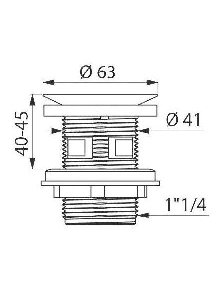 BONDE VISS GRILLE PLATE 1"1/4 DELABIE 611
