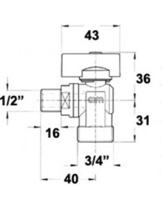ROBINET M.A.L.1/4 TOUR 15X21-20X27 39SANSMARQUE15/21-20/27 2