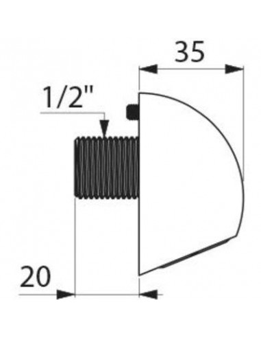 ROUND POMME DE DCH M1/2" ENC. DELABIE 709000