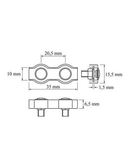 SERRE CABLE 2 BOUL.DIAM 3 /10 CHAPUIS 310/3Z