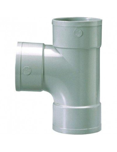 TE DROIT PVC 87°30 FF 125 GIRPI TS6FF