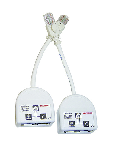 Kit doubleurs RJ45 Téléphone/Ethernet Mbit MICHAUD Q168